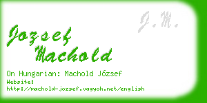 jozsef machold business card