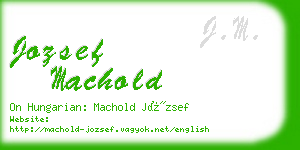 jozsef machold business card